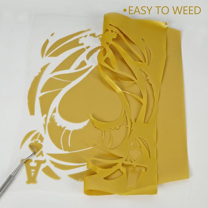 guangyintong Heat Transfer Vinyl Gold HTV Rolls, Glossy Surface Gold HTV Vinyl