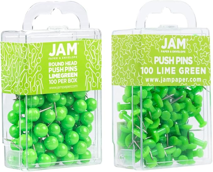 JAM PAPER Colorful Push Pins
