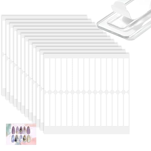 BQAN Double Sided Nail Tape for Press On Nails Display 12 Sheets | 360Pcs Clear