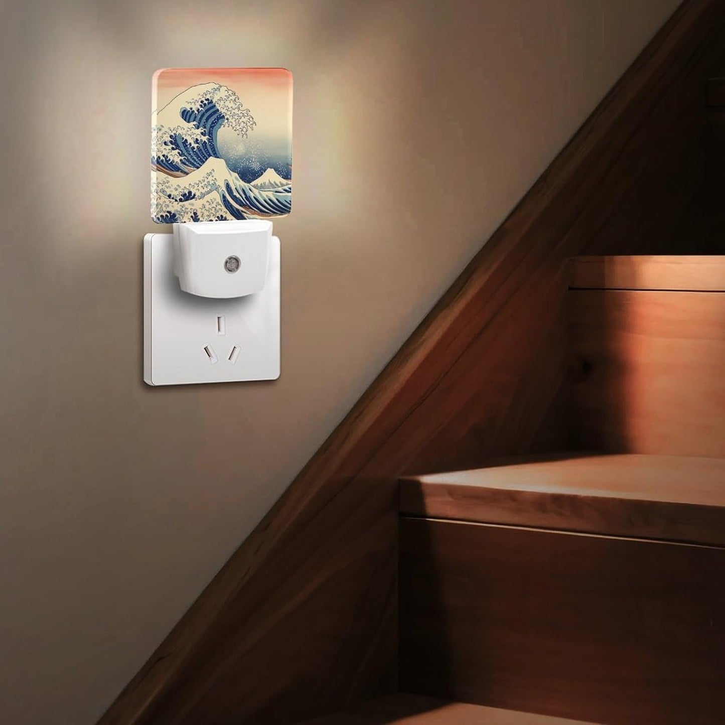 Ocean Waves Night Light, Plug into Wall Decor Nightlights for Bedroom, Bathroom, Hallway, Kitchen, with Dusk to Dawn Light Auto Sensors LED Night Lights for Boys Girls Women Men Room Gifts