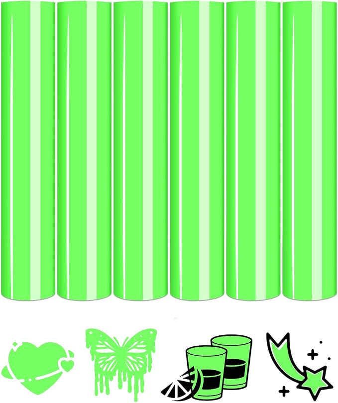 Tintnut Light Green Neon Heat Transfer Vinyl, easy cut & weed, stretch washable