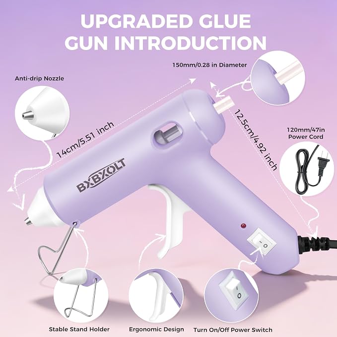 30W Dripless Hot Glue Gun Kit, Fast Heat Nozzle