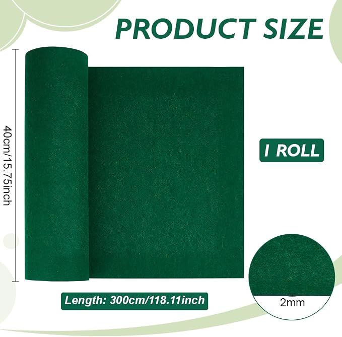 BENECREAT 118x15.7inch Felt Roll, 2mm Thick Nonwoven Felt Roll
