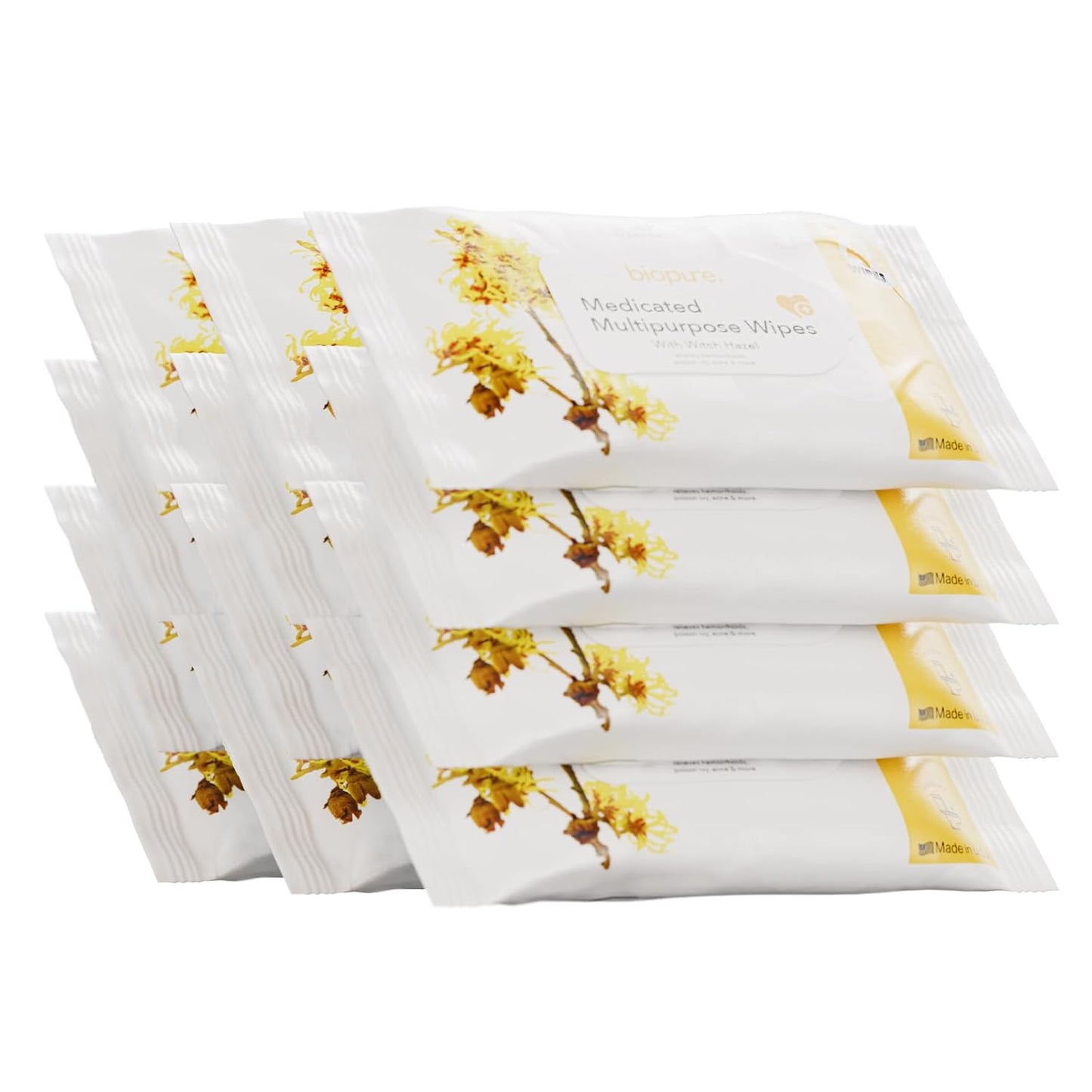 BIOPURE Witch Hazel Wipes - Astringent Hemorrhoid Wipes with Aloe Vera - Gentle and Soothing Witch Hazel Wipes Flushable - Contains 576 Medicated Wipes.