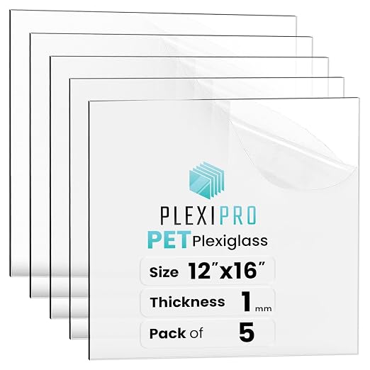 12"x16", Flexible PET Plexiglass Sheets | Transparent, shatter-resistant