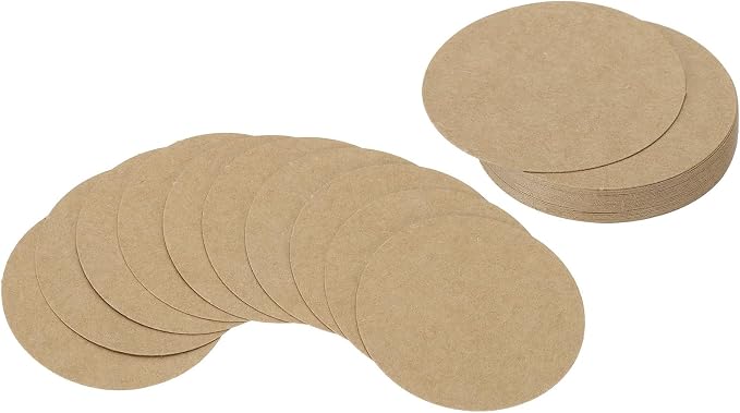 PATIKIL 2inch Circle Card Stock, Kraft Color