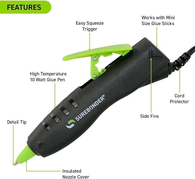 Surebonder GP-100F Ergonomic Detail Tip Mini-Size Hot Glue Pen
