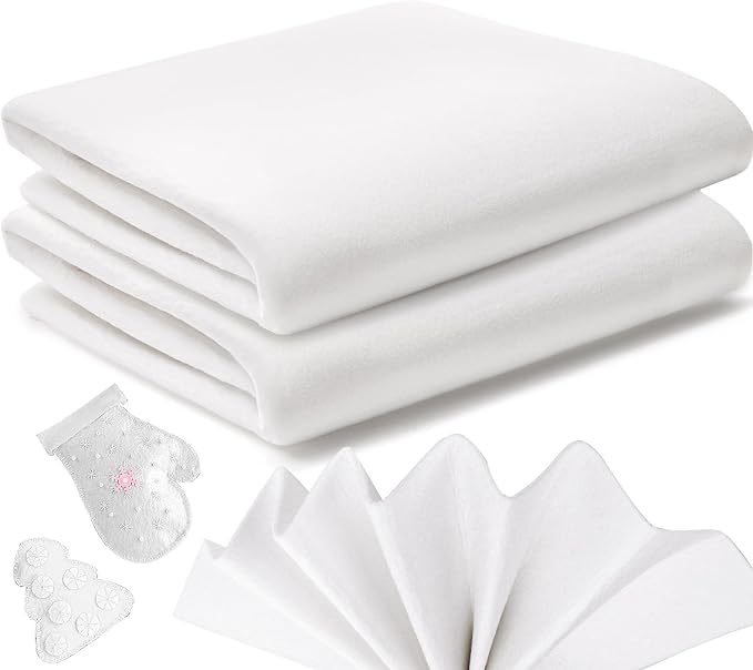 YOUEON 2 Pcs Large White Felt Fabric
