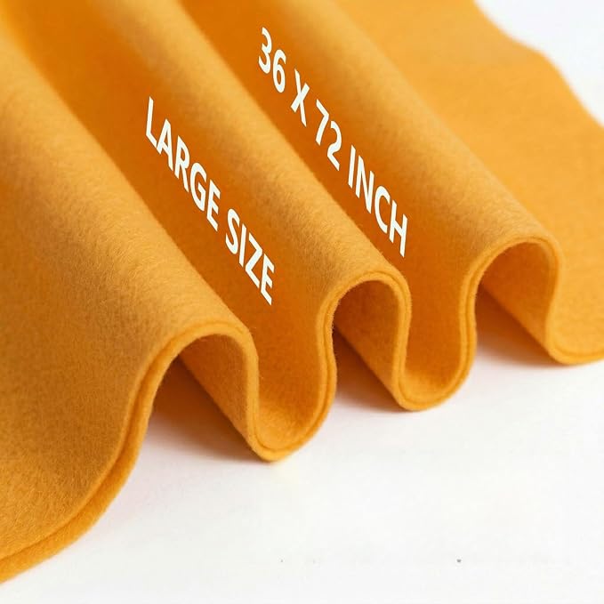 Golden Yellow Felt Fabric 36" x 72" 1.6mm Thick Large Craft Sheet | Soft