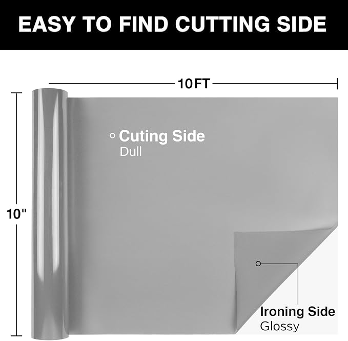 TORC Grey Puff 3D HTV Vinyl Heat Transfer, Bags | Easy Cut & Weed | Compatible