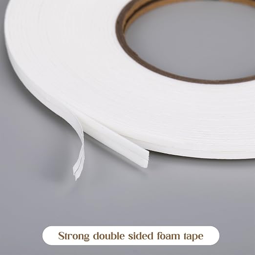 Tatuo 2 Rolls Double Sided Foam Tape PE Foam Tape Sponge Soft Mounting Adhesive