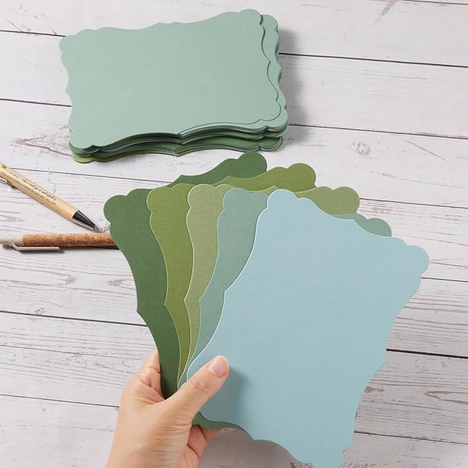 50 Pack Blank Kraft Greeting Cards, 5 Colors, 4x6IN | Thick Cardstock Paper