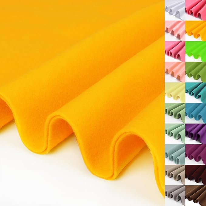 Golden Yellow Large Felt Fabric 36" X 36 "1.4 mm 1 Square Yard | Soft Felt