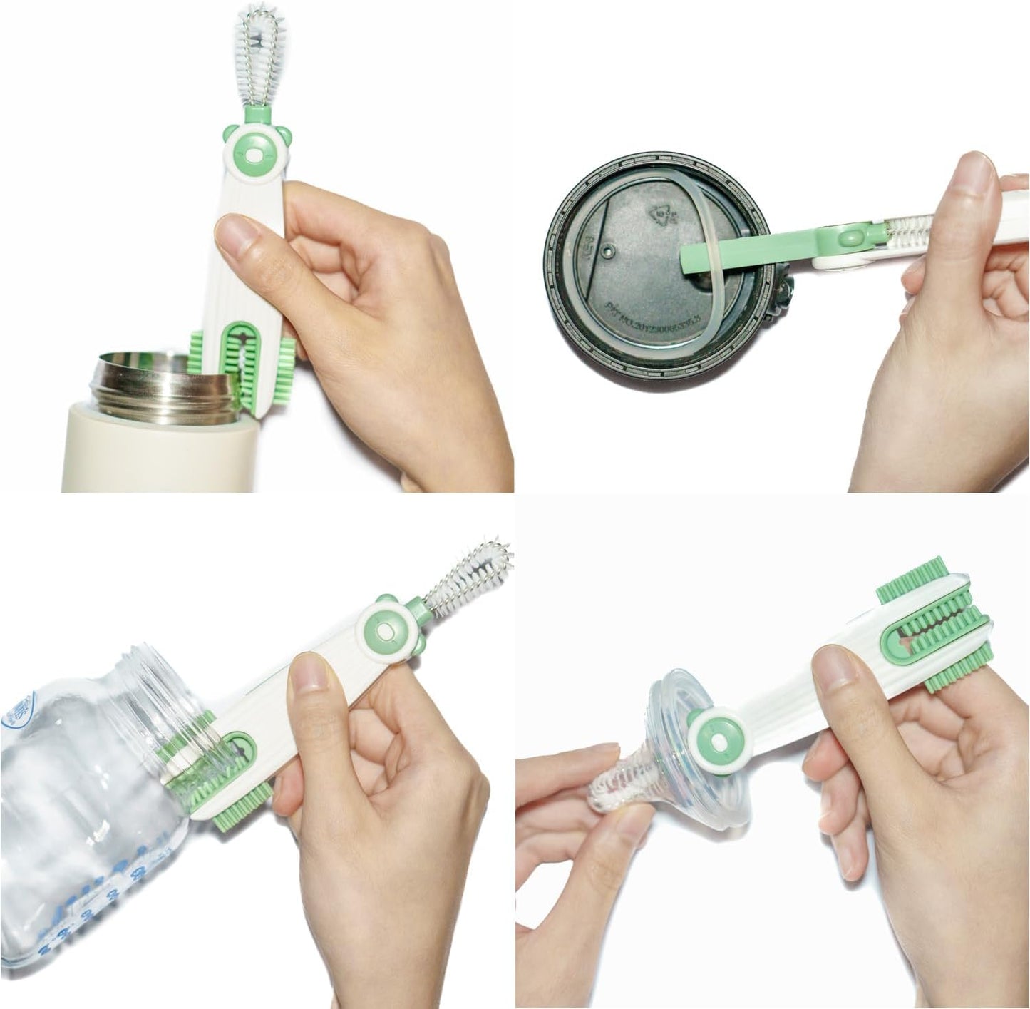 3 in 1 Cup Lid Gap Cleaning Brush Set with 3 Straw Cleaner Brush, Multifunctional Cup Cover Cleaning Brush, Small Cleaning Brushes for Nipple, Water Bottle Lid, Home Kitchen Cleaning Tools, Pack of 3