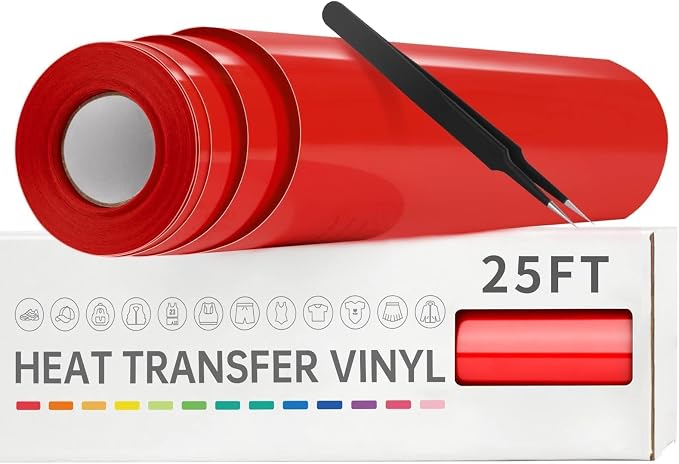 VinylRus Heat Transfer Vinyl-12” x 25FT Iron on Vinyl Roll