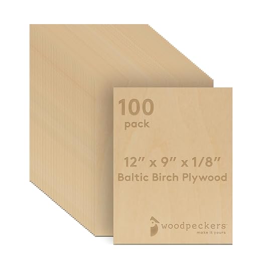 Baltic Birch Plywood, 3 mm 1/8 Craft Wood, B/BB Grade Baltic Birch Sheets