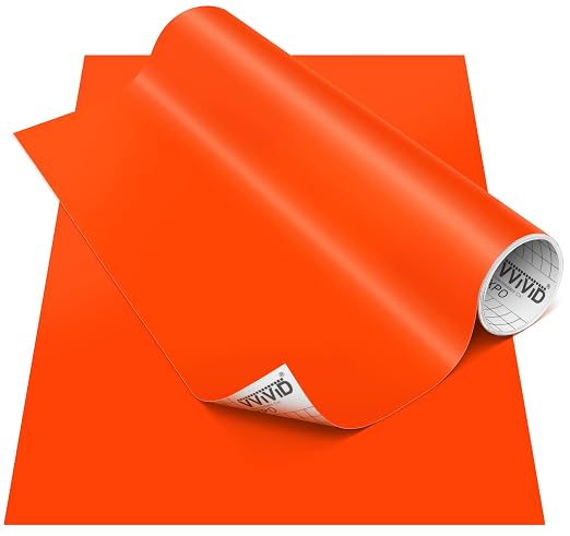 VViViD DECO65 Matte Pastel Orange Red Permanent Adhesive Craft Vinyl