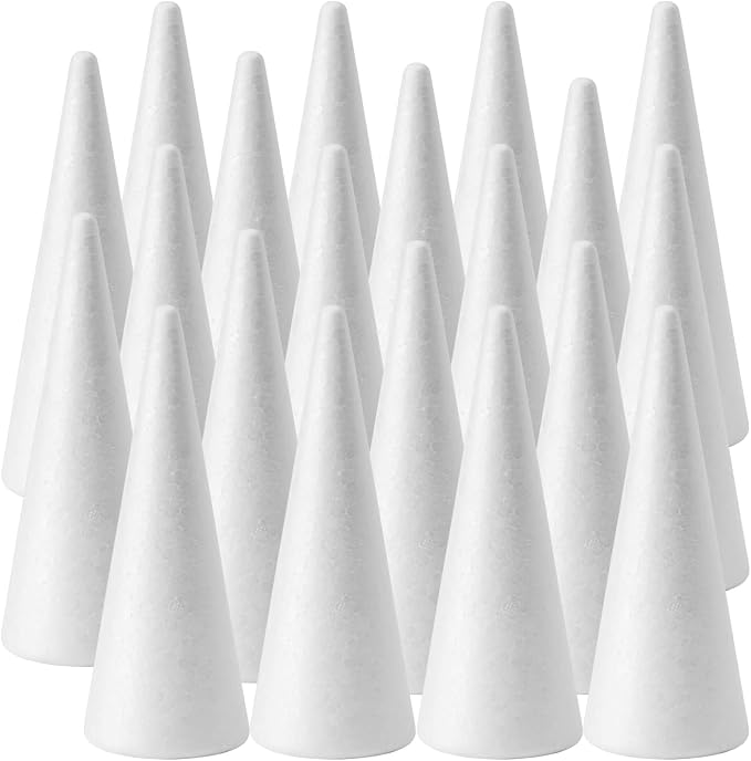 FFchuanhe 20-Pack Craft Foam Cones, Foam Tree Cones,