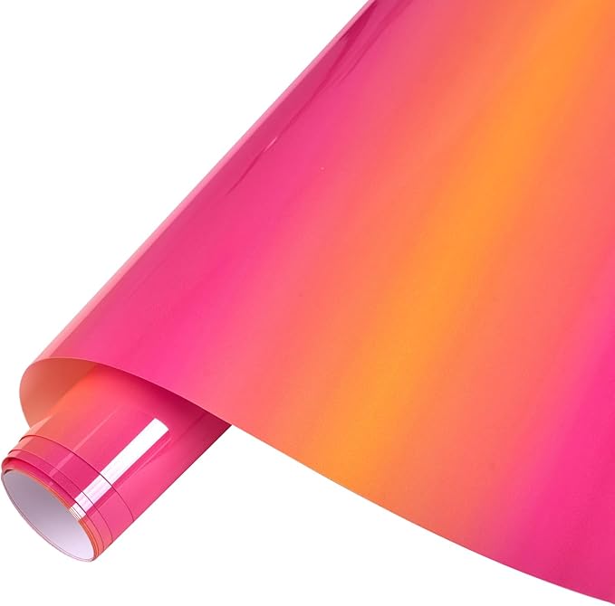 Tintnut Pink Yellow Gradient Heat Transfer Vinyl Roll, stretch washable