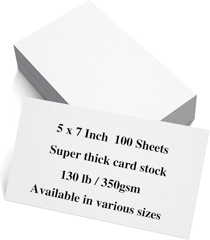 100 Sheets 5 x 7” White Cardstock Thick Paper