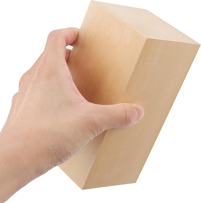 JOIKIT 4 Pack 6 x 3 x 3 Inches Basswood Carving Blocks, Unfinished Soft Wood