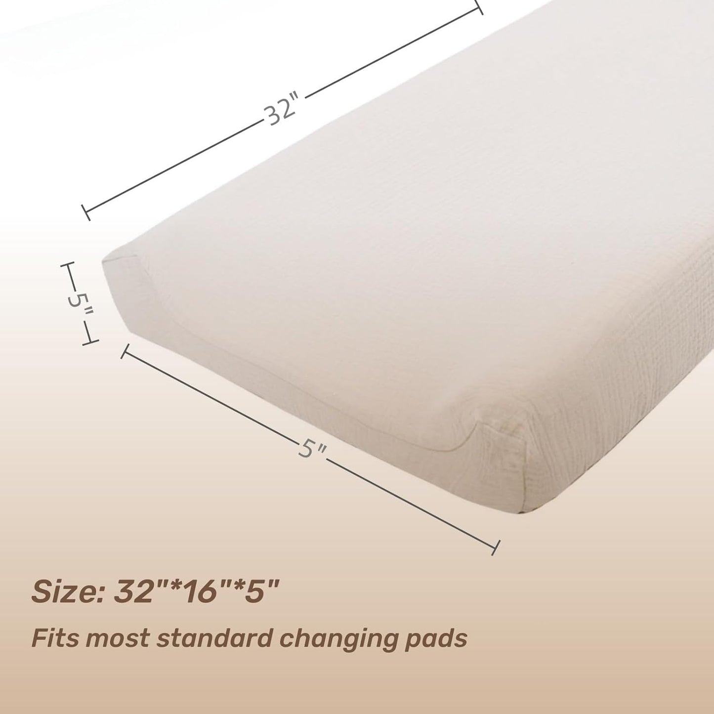 Owlowla Muslin Changing Pad Cover 2PACK,Soft Muslin Cotton Diaper Changing Pad Covers Changing Table Cover for Baby Boy Girl(Natural&Sage)