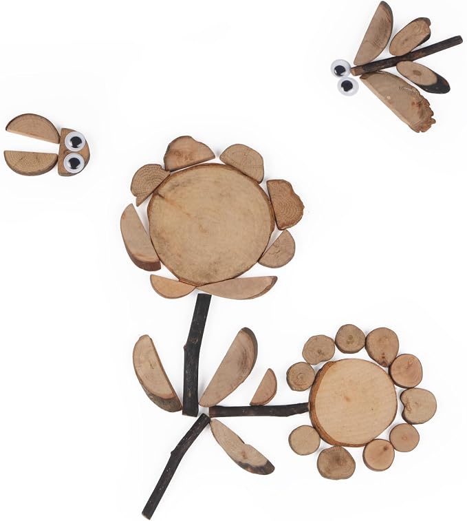 Candywood Wooden Unfinished Craft Kits Toy, Unfinished Natural Wood Slices