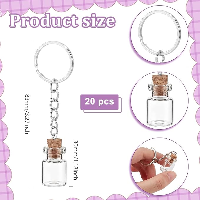 UNICRAFTALE 20Pcs Mini Glass Bottles 2ml Glass Vials