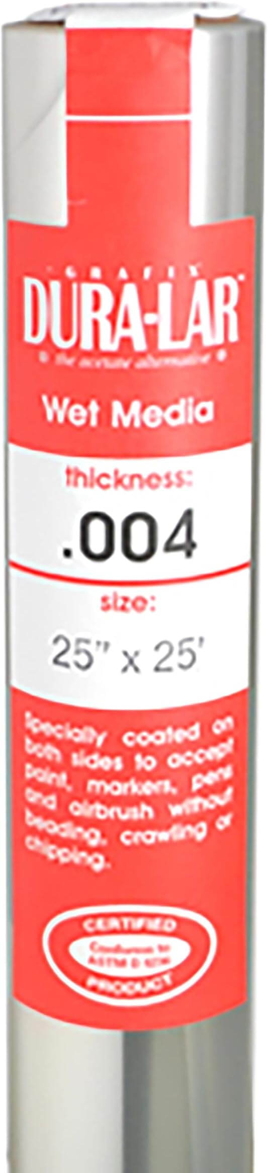 Grafix Dura-Lar 0.004" Film, Ultra Clear Wet Media 25" x25', Plastic Film