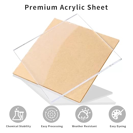 8 x 10 inch Clear Acrylic Sheets 1/8 inch Thick