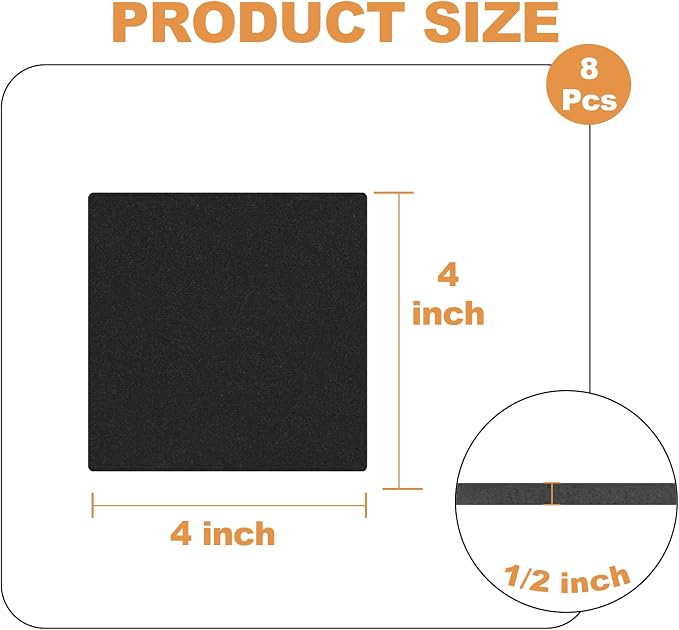 Storystore 8 Pcs 1/2" Thick Foam Padding Sheets