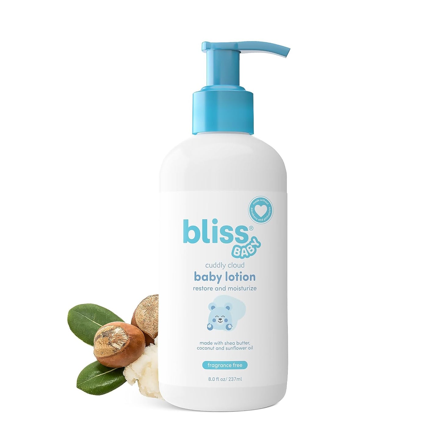 Bliss Baby Lotion, Premium & Unscented, For Dry & Sensitive Skin, Hydrating Daily Cream - For Babies, Toddlers, Kids & Adults, Vegan, Hypoallergenic, Dermatologist Tested, Clean & Gentle, 8 fl oz.