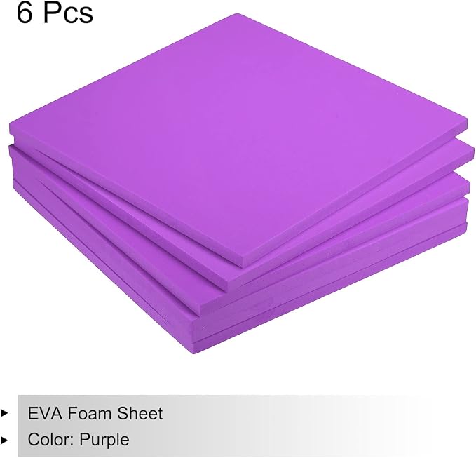 MECCANIXITY EVA Foam Sheets Purple 9.8 Inch x 9.8 Inch 10mm Thick Crafts Foam