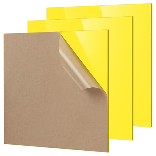 Adrattnay Yellow Acrylic Sheets 1/8 Thick, Opaque Acrylic Sheets Acrylic Panel