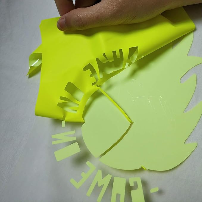 FUNKAKA Neon Yellow HTV Heat Transfer Vinyl Rolls, Stretchy PU HTV Vinyl