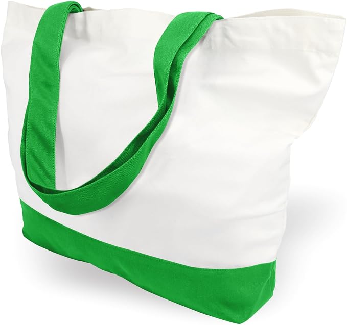 TOPDesign 3-Pack Super Strong Large 12oz Cotton Canvas Tote Bags, Reusable