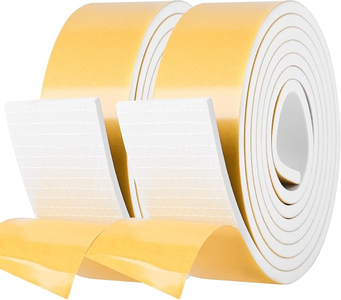 Kikerike Self Adhesive Foam Tape Weatherstrip 2in x 1/4in x 13Ft High Density