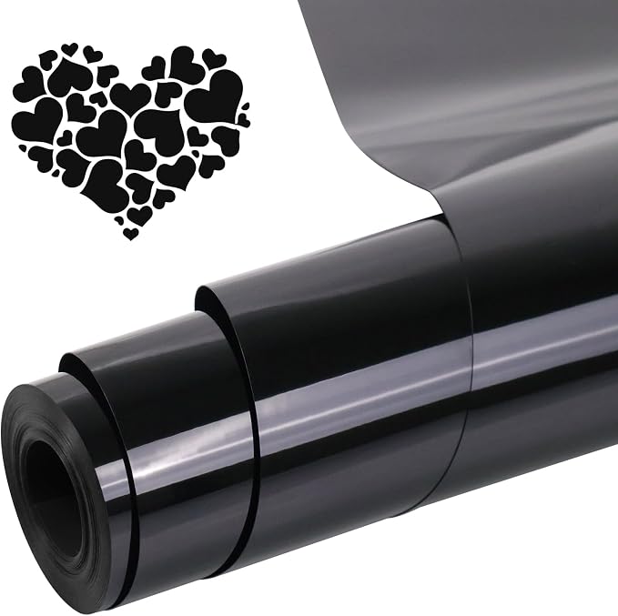 PU Heat Transfer Vinyl Black, 12In×20FT Iron on