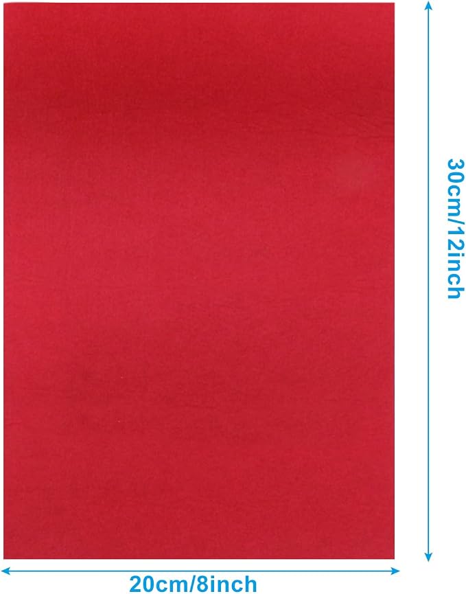 6 Pcs, 8 x 12 Inch Red Felt Sheets