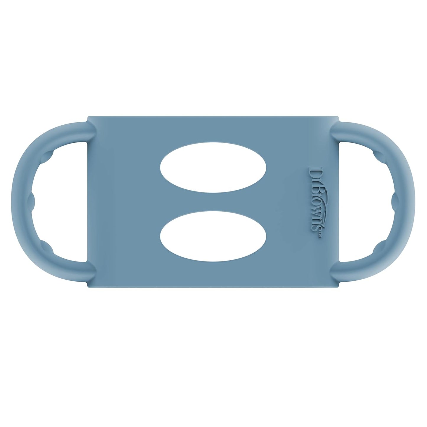 Dr. Brown's Wide-Neck Baby Bottle Handles, 100% Silicone, Easy Grip Removable Handles for Bottle to Sippy Cup Transition, Blue, 4m+