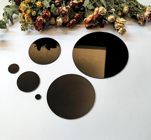 Set of 20 Black Acrylic Discs, 1/8" Thick Round Transparent Circle Blanks