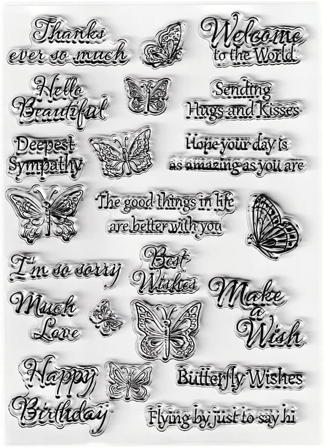 Butterflies Clear Stamps Silicone Stamp Cards