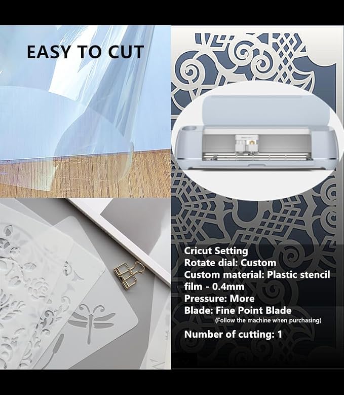 Clear Blank Stencil Sheet for Cutting. 10 Pack 12" x 24" 6mil/0.15mm Thick .Gift