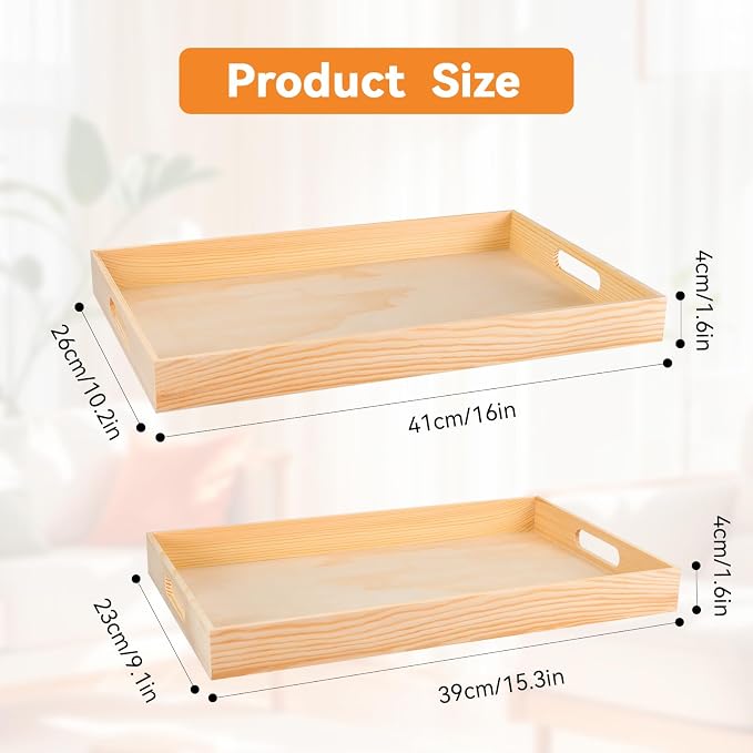 Wooden Serving Trays with Handle