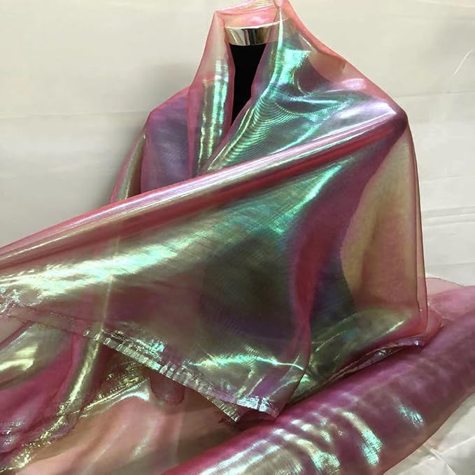 Wine-Red 11 Yard Long 59-Inch Wide Iridescent Organza Fabric