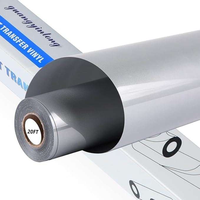 guangyintong Silver Heat Transfer Vinyl Roll, Glossy Surface,