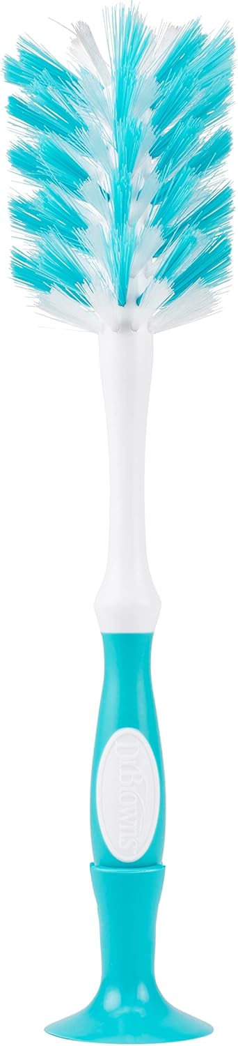 Dr. Brown's Baby Bottle and Nipple Brush Deluxe Cleaner, Soft Touch, and Sponge Brushes, Blue Variety Pack, 3 Count