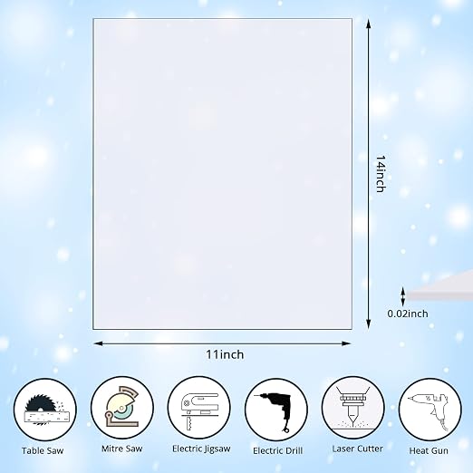 Zonon 5 Pcs Polycarbonate Clear Plastic Sheets