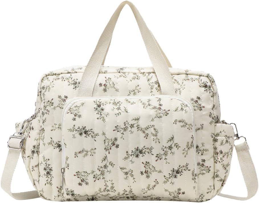 Floral Baby Diaper Bag Tote Mommy Bag Cute Cotton Diaper Bags Crossbody Baby Bags for Girl Pañaleras Para Beb