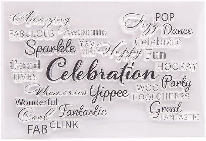 Celebration Words Background Clear Stamps Silicone Stamp Cards